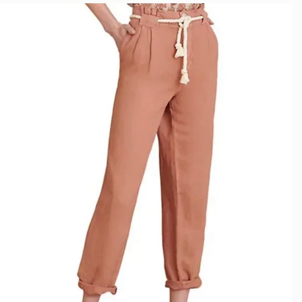 NWT VERONICA BEARD Karter Pleated Linen blend Pants - Picture 3 of 13